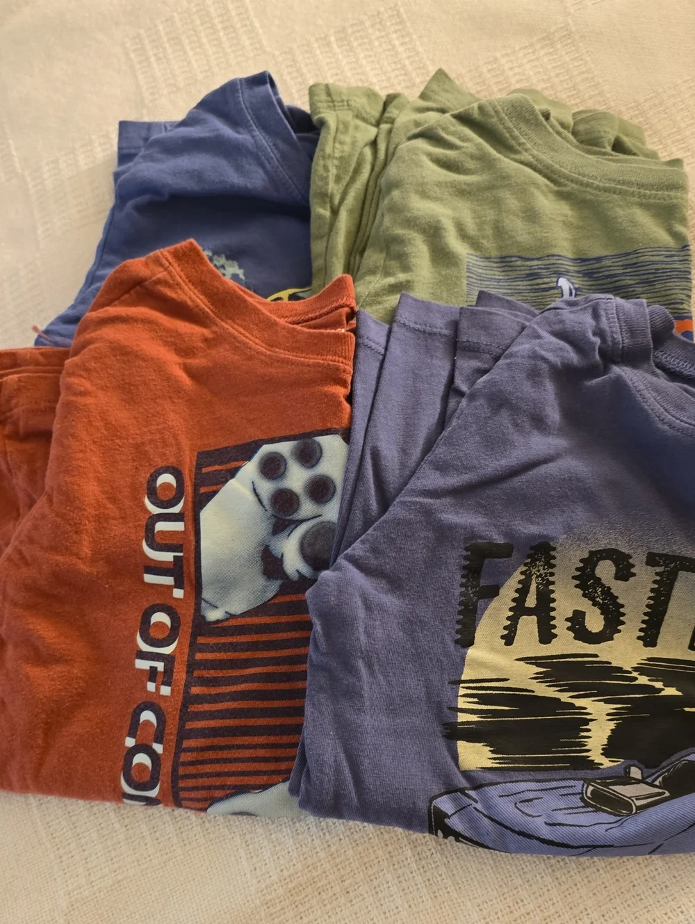 Kids Graphic Tee Pack - Orange, Purple, Green, Blue